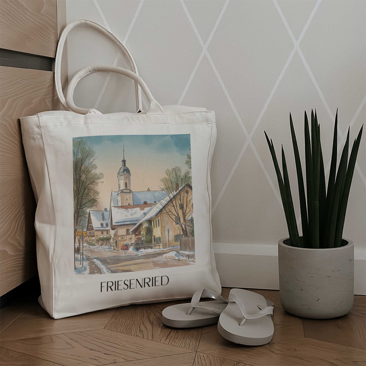 friesenried-ostallgäu-deutschland-einkaufstasche-aquarell