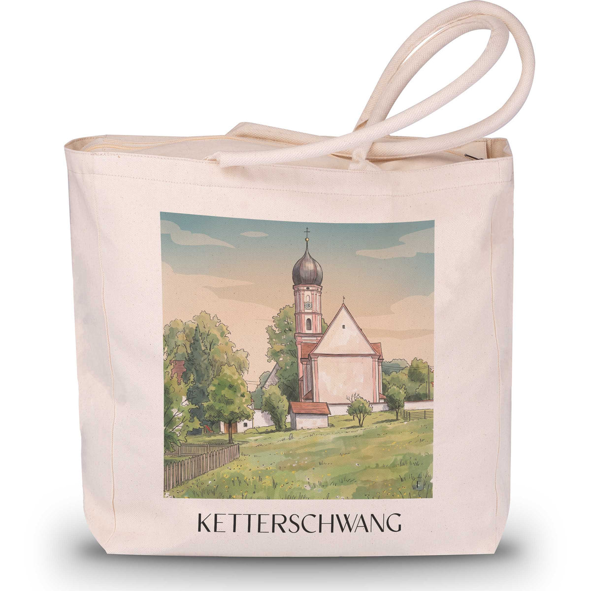 ketterschwang-ostallgäu-deutschland-einkaufstasche-aquarell