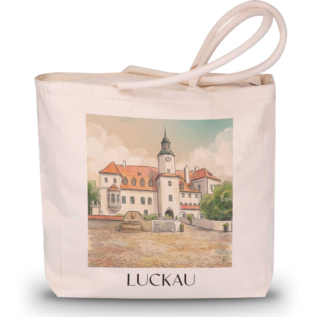 luckau-niederlausitz-deutschland-einkaufstasche-aquarell