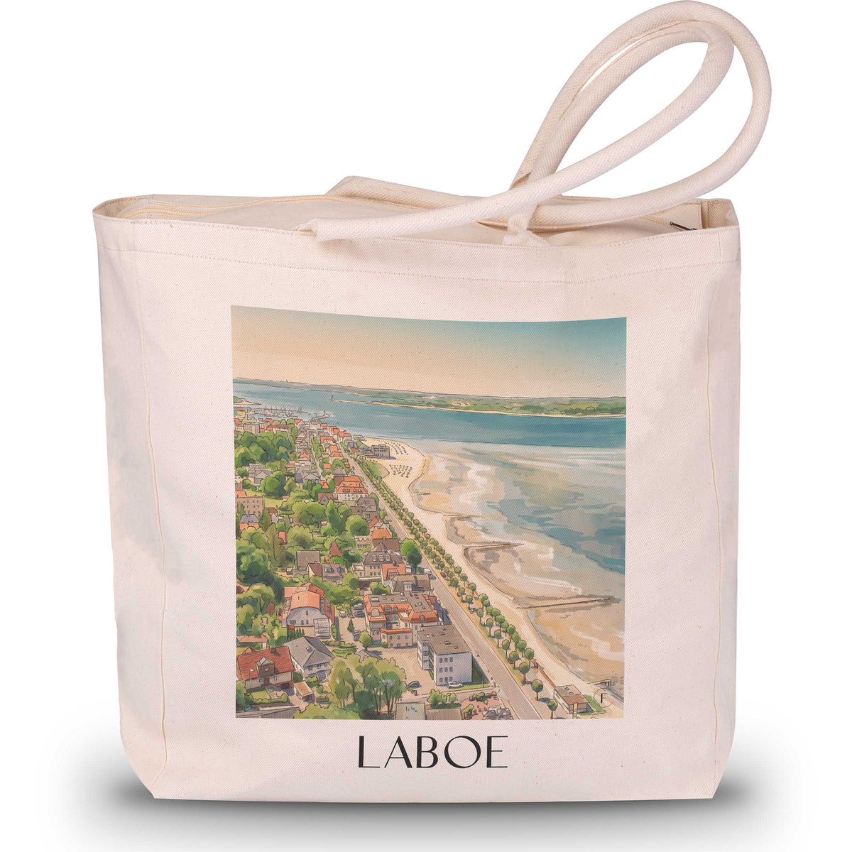 laboe-ostseeküste-deutschland-einkaufstasche-aquarell