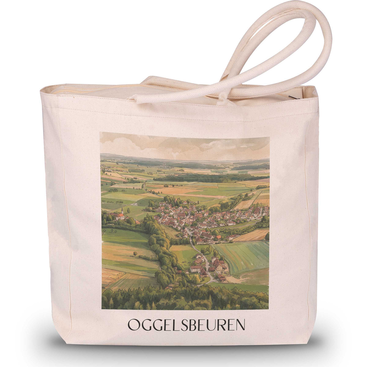 Oggelsbeuren Shopping Tasche - Oberschwaben - Deutschland Tote Bag - Einkaufstasche im Aquarell Stil