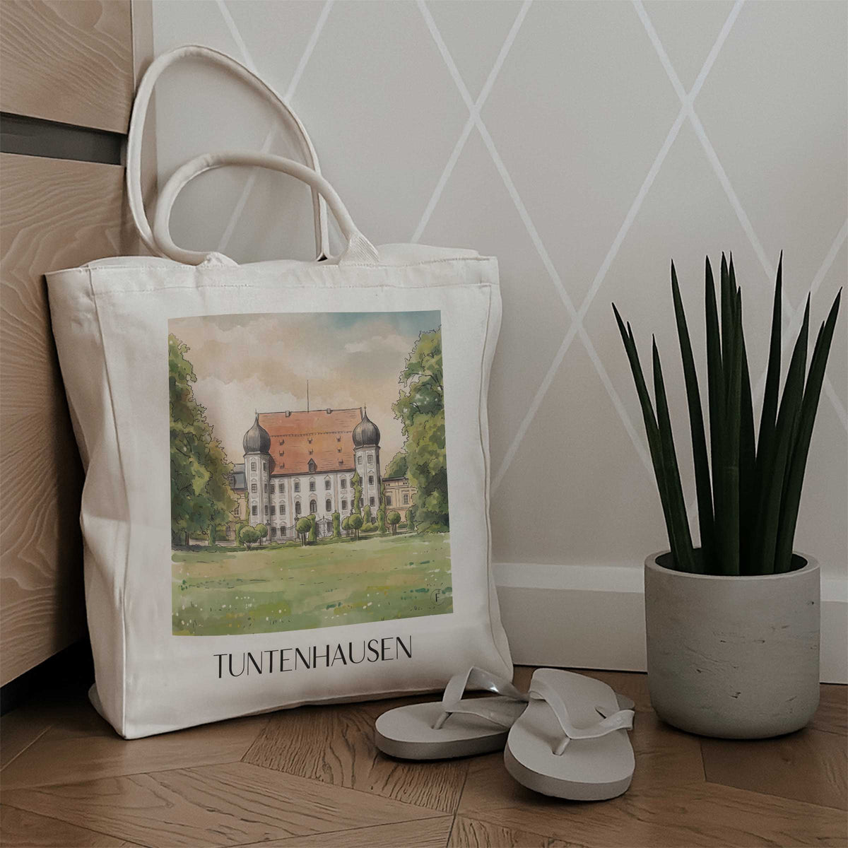 tuntenhausen-chiemgau-deutschland-einkaufstasche-aquarell