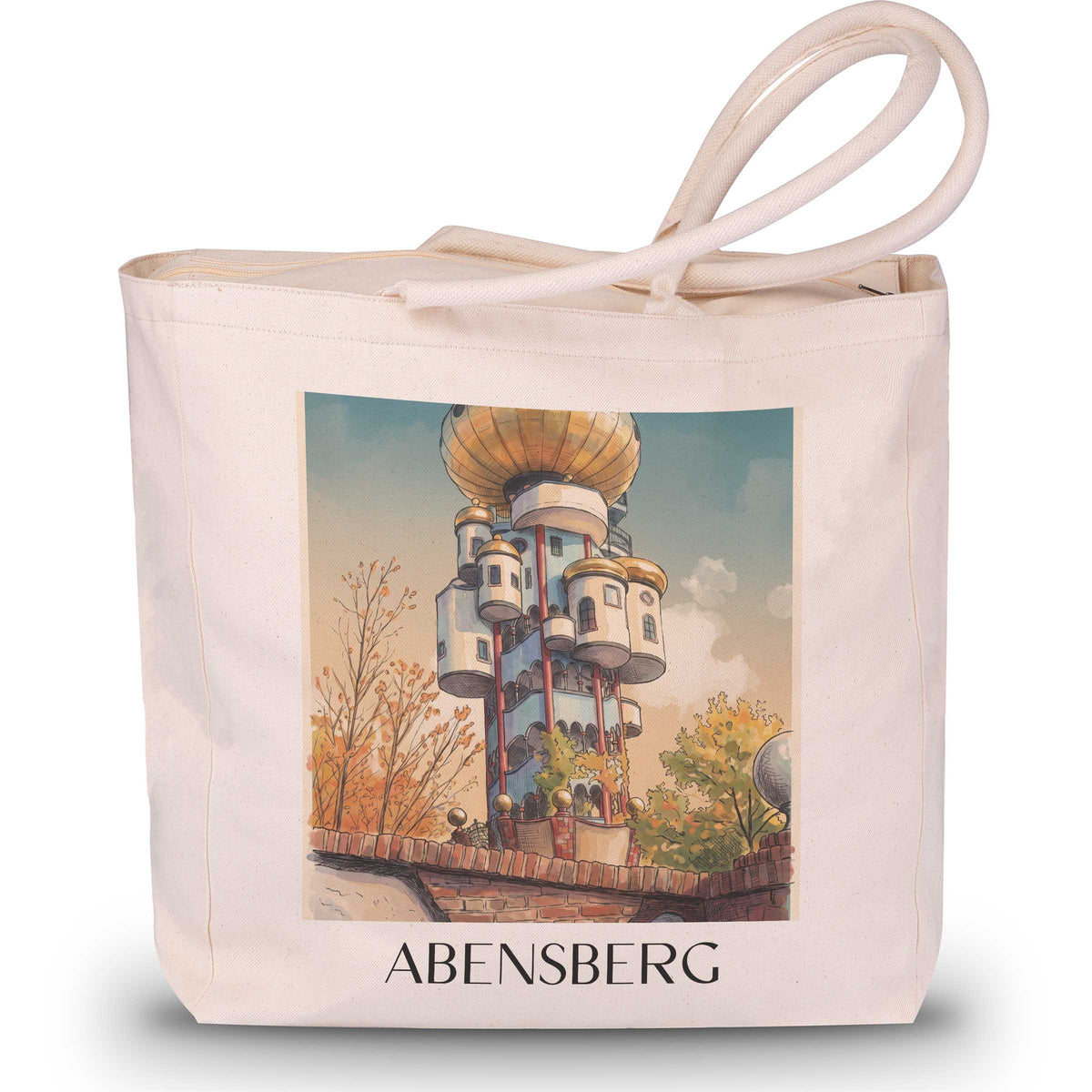 abensberg-donautal-deutschland-einkaufstasche-aquarell