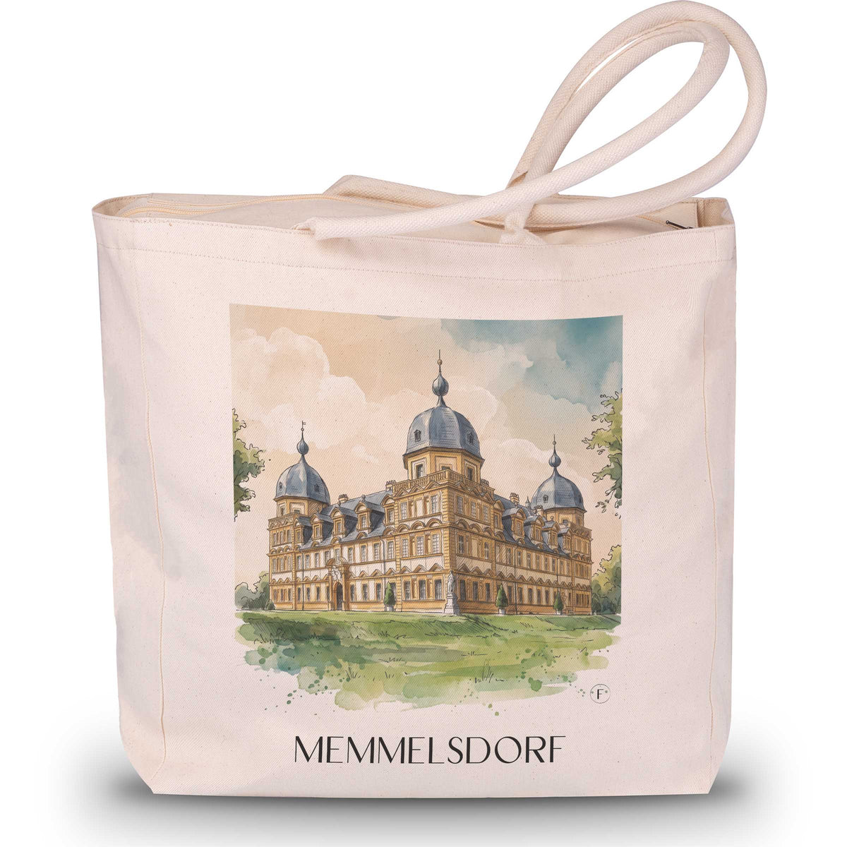 Memmelsdorf Shopping Tasche - Fränkische Schweiz - Deutschland Tote Bag - Einkaufstasche im Aquarell Stil