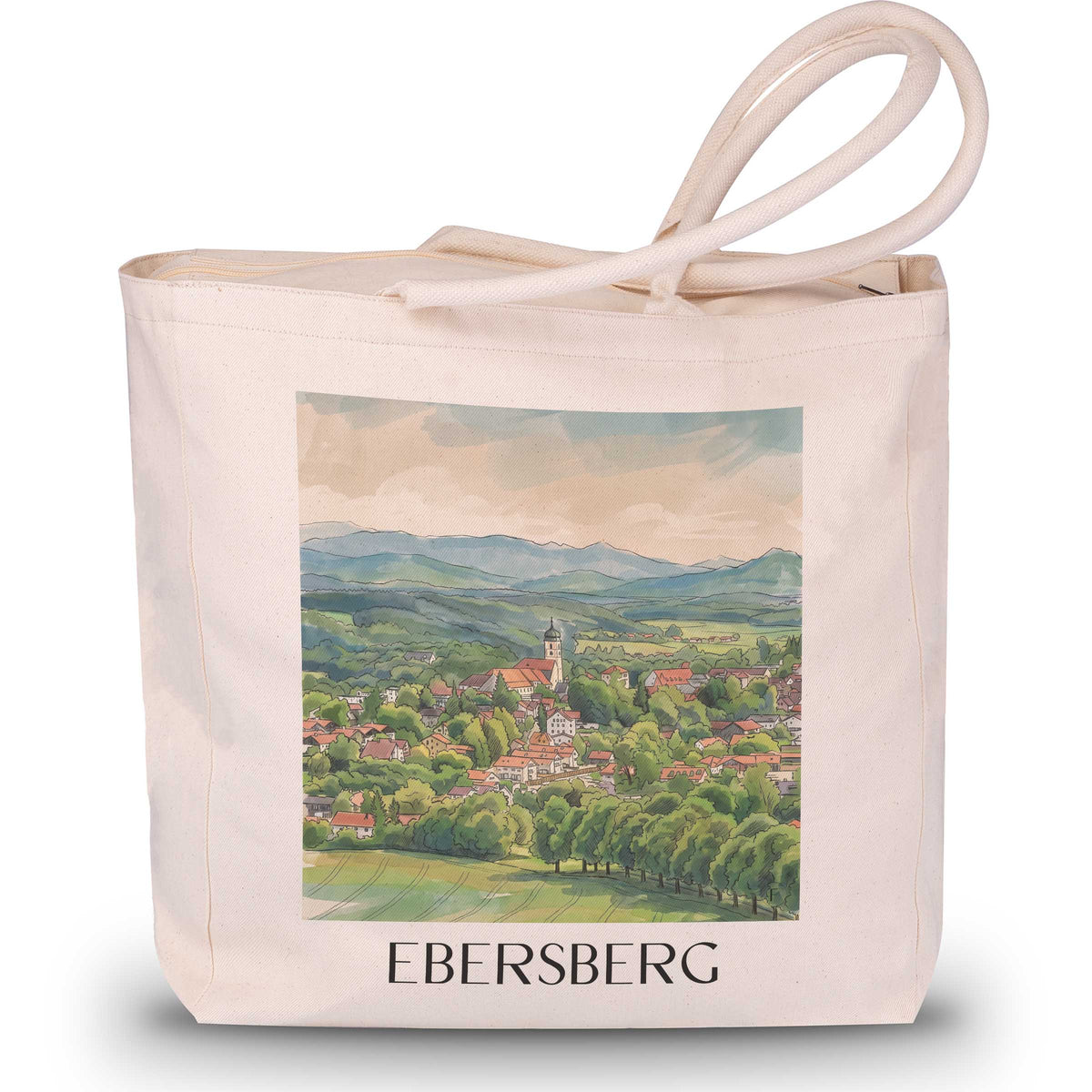 ebersberg-oberbayern-deutschland-einkaufstasche-aquarell