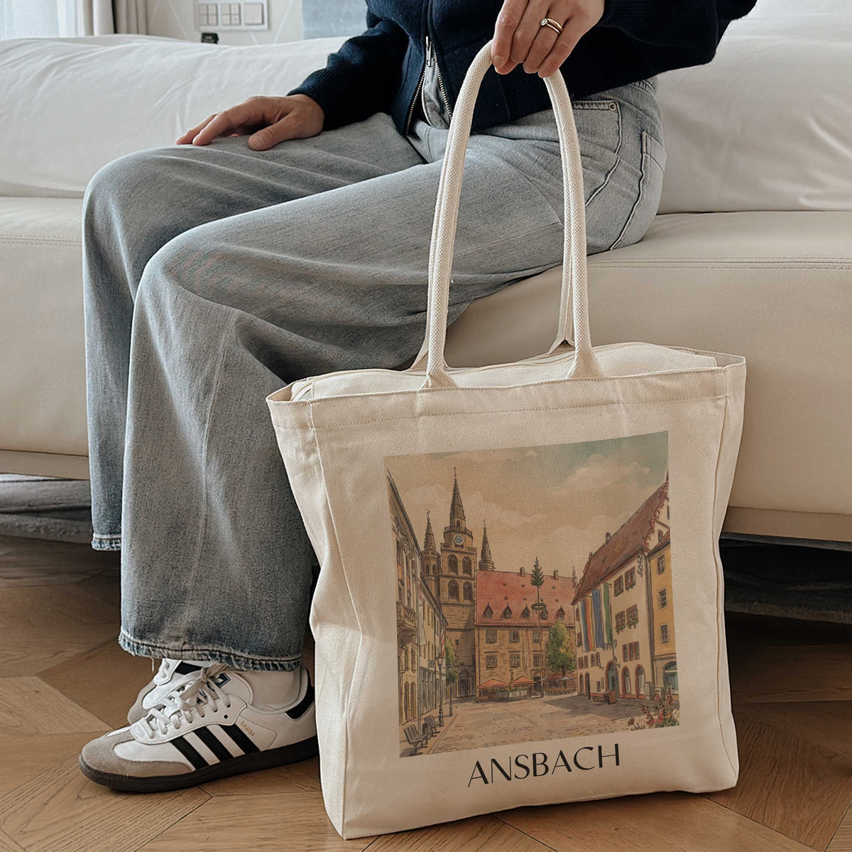 ansbach-mittelfranken-deutschland-einkaufstasche-aquarell
