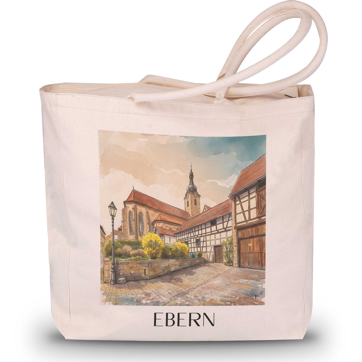 ebern-bayern-deutschland-einkaufstasche-aquarell