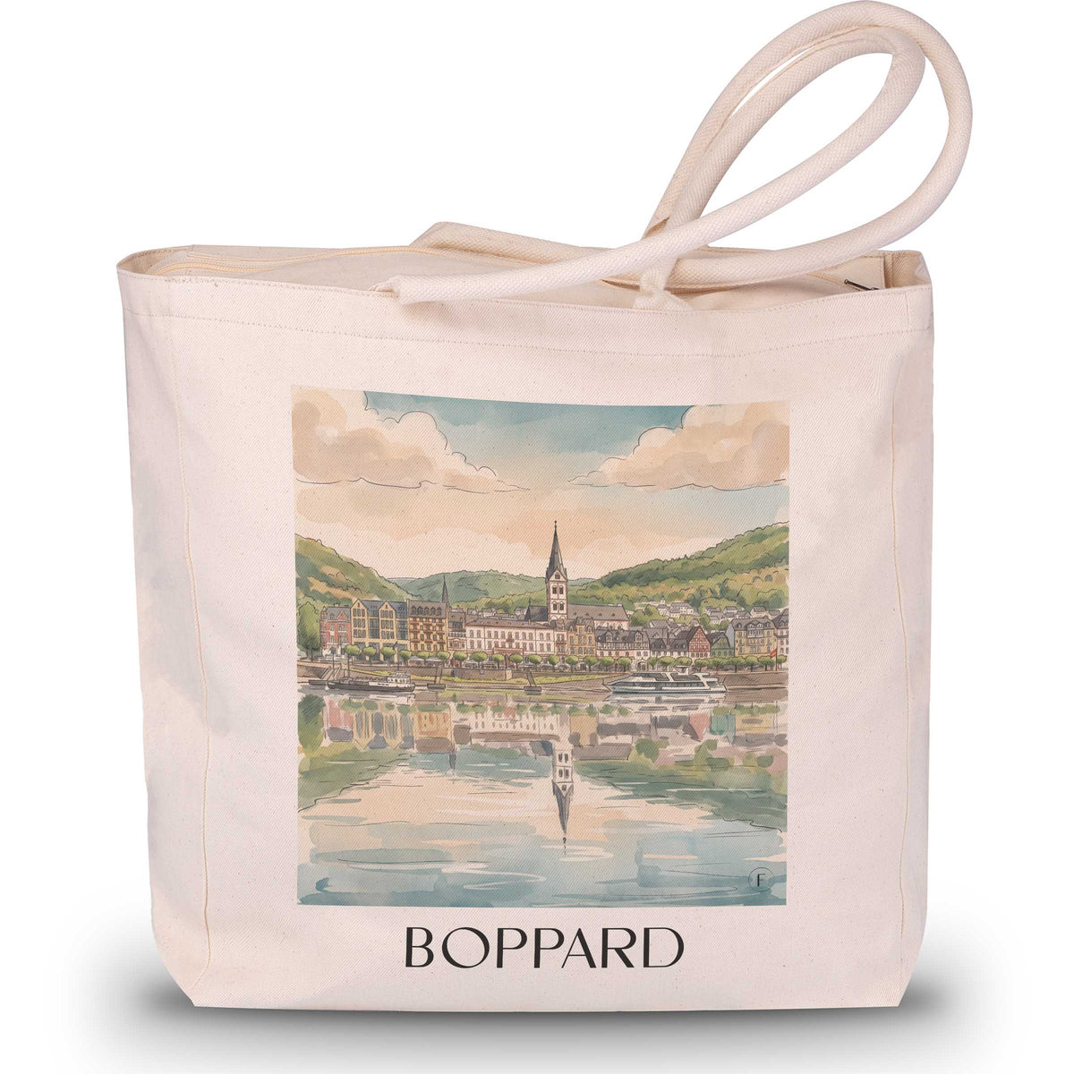 boppard-mittelrheintal-deutschland-einkaufstasche-aquarell