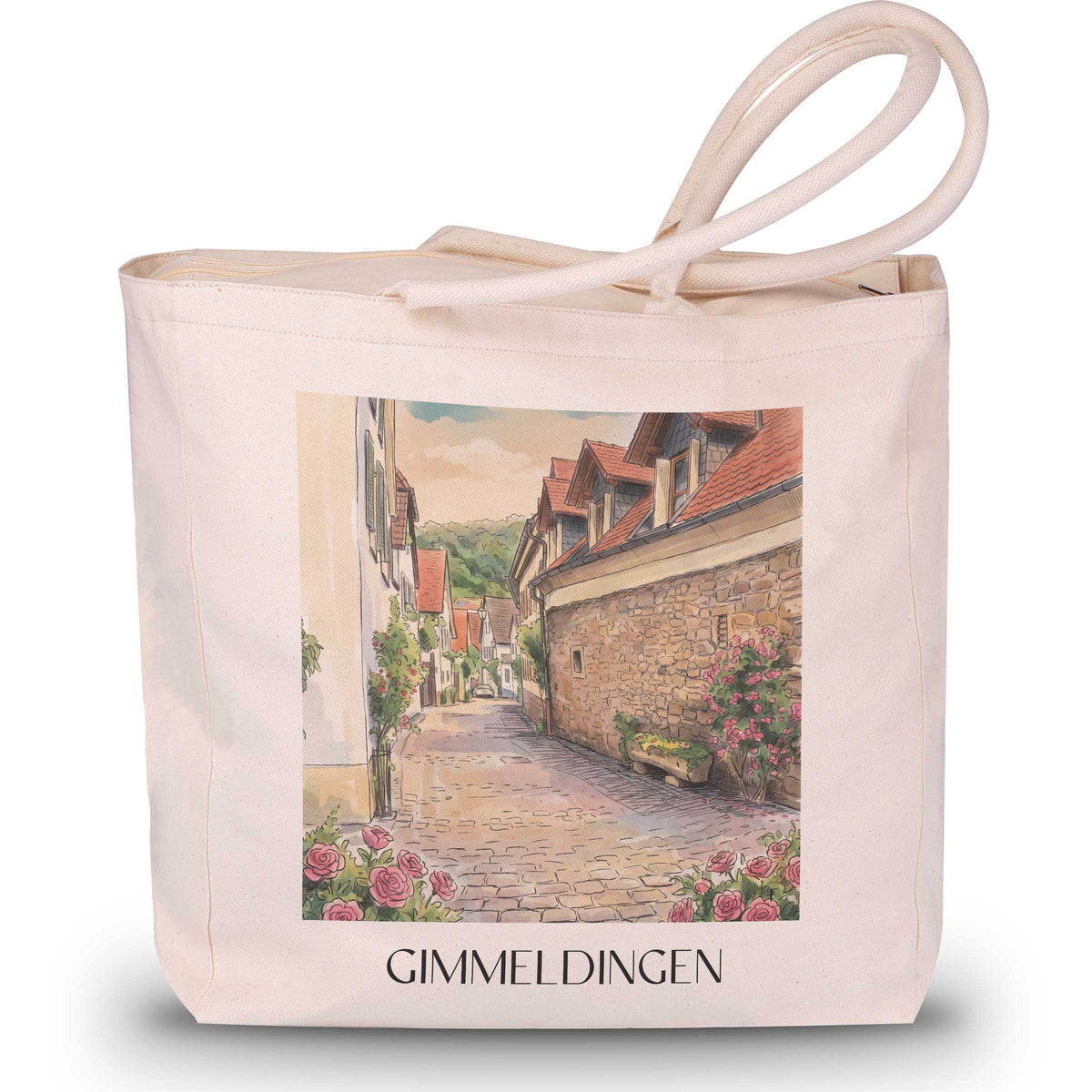 Gimmeldingen Shopping Tasche - Pfalz - Deutschland Tote Bag - Einkaufstasche im Aquarell Stil