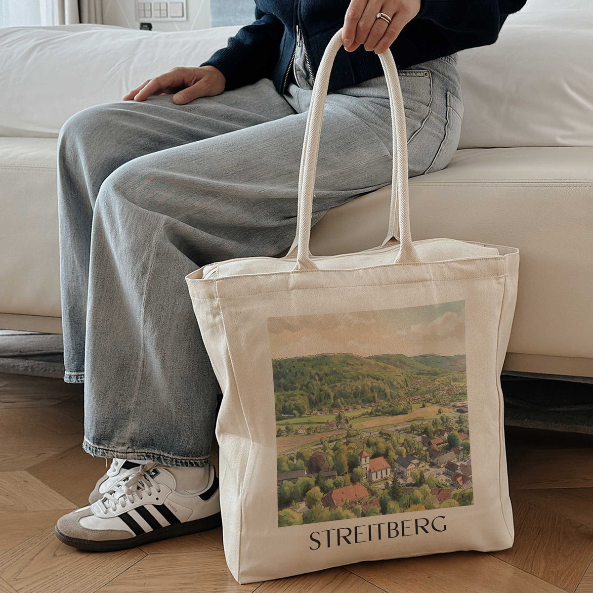 streitberg-fränkische-schweiz-deutschland-einkaufstasche-aquarell