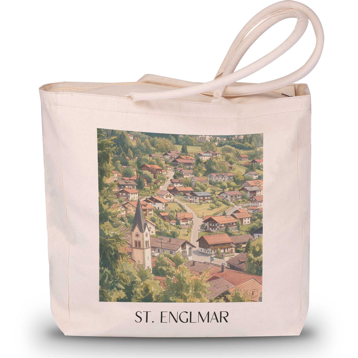 St. Englmar Shopping Tasche - Bayerischer Wald - Deutschland Tote Bag - Einkaufstasche im Aquarell Stil