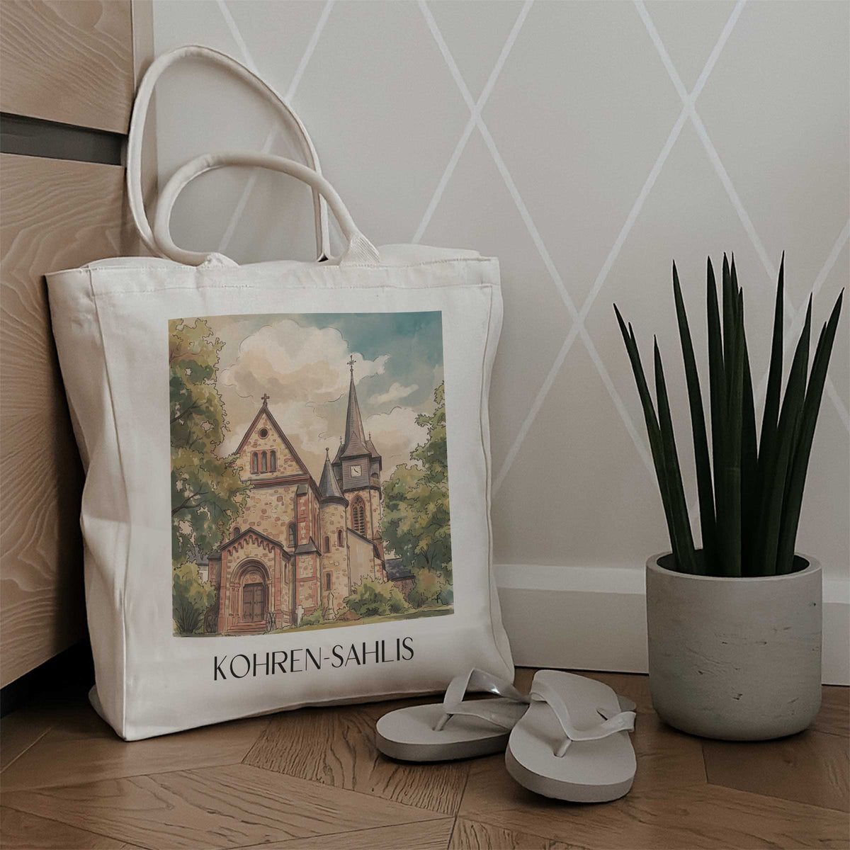 kohren-sahlis-sachsen-deutschland-einkaufstasche-aquarell