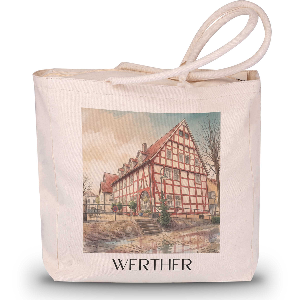 werther-ostwestfalen-deutschland-einkaufstasche-aquarell