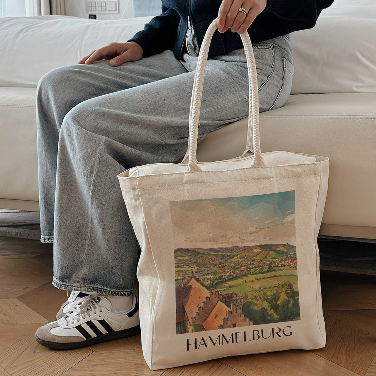 hammelburg-rhön-deutschland-einkaufstasche-aquarell