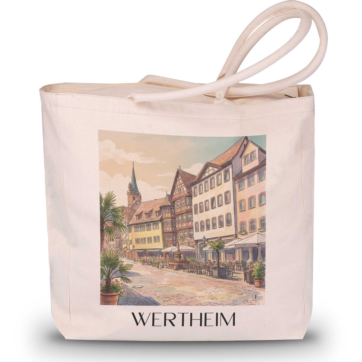 wertheim-taubertal-deutschland-einkaufstasche-aquarell