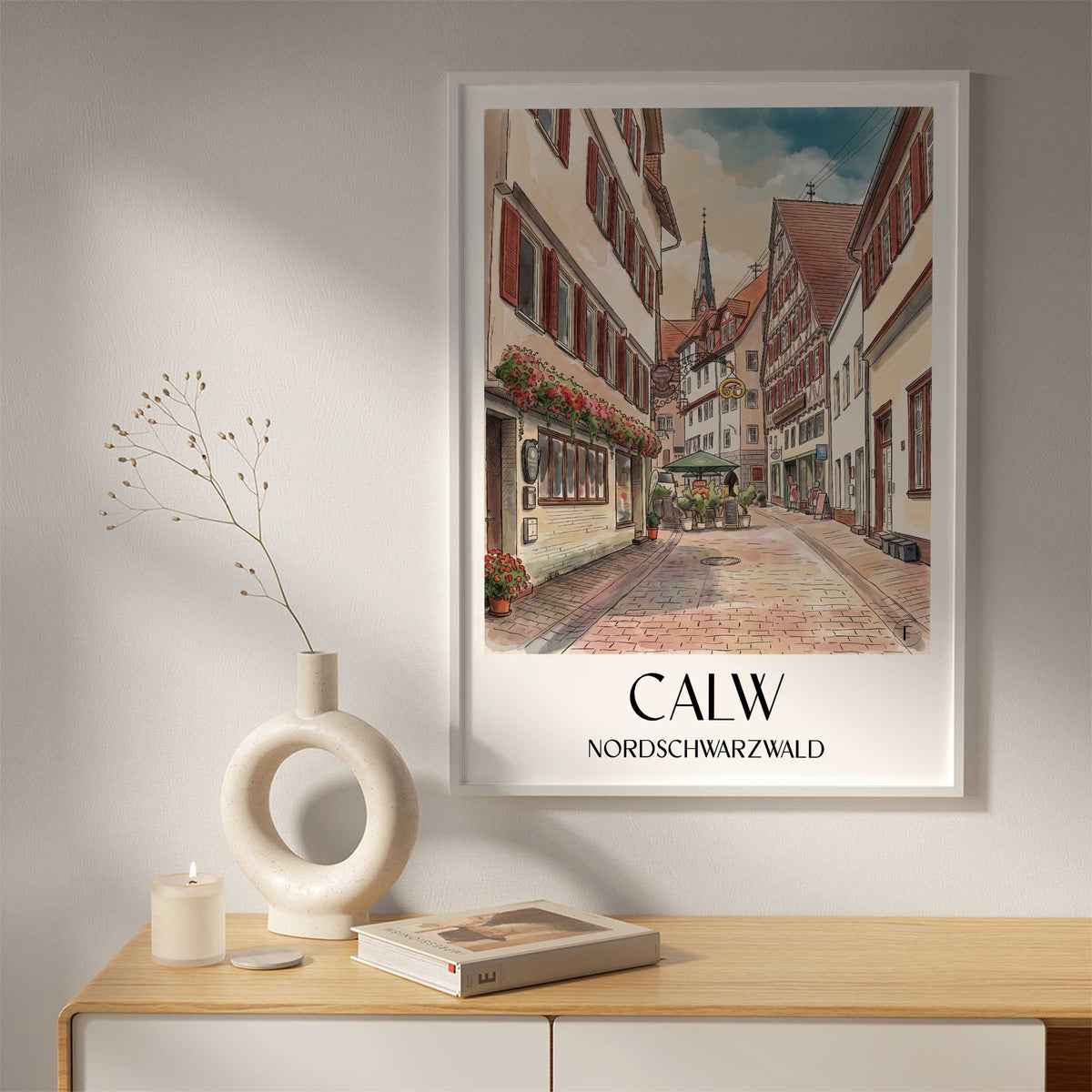 calw-nordschwarzwald-deutschland-poster-aquarell