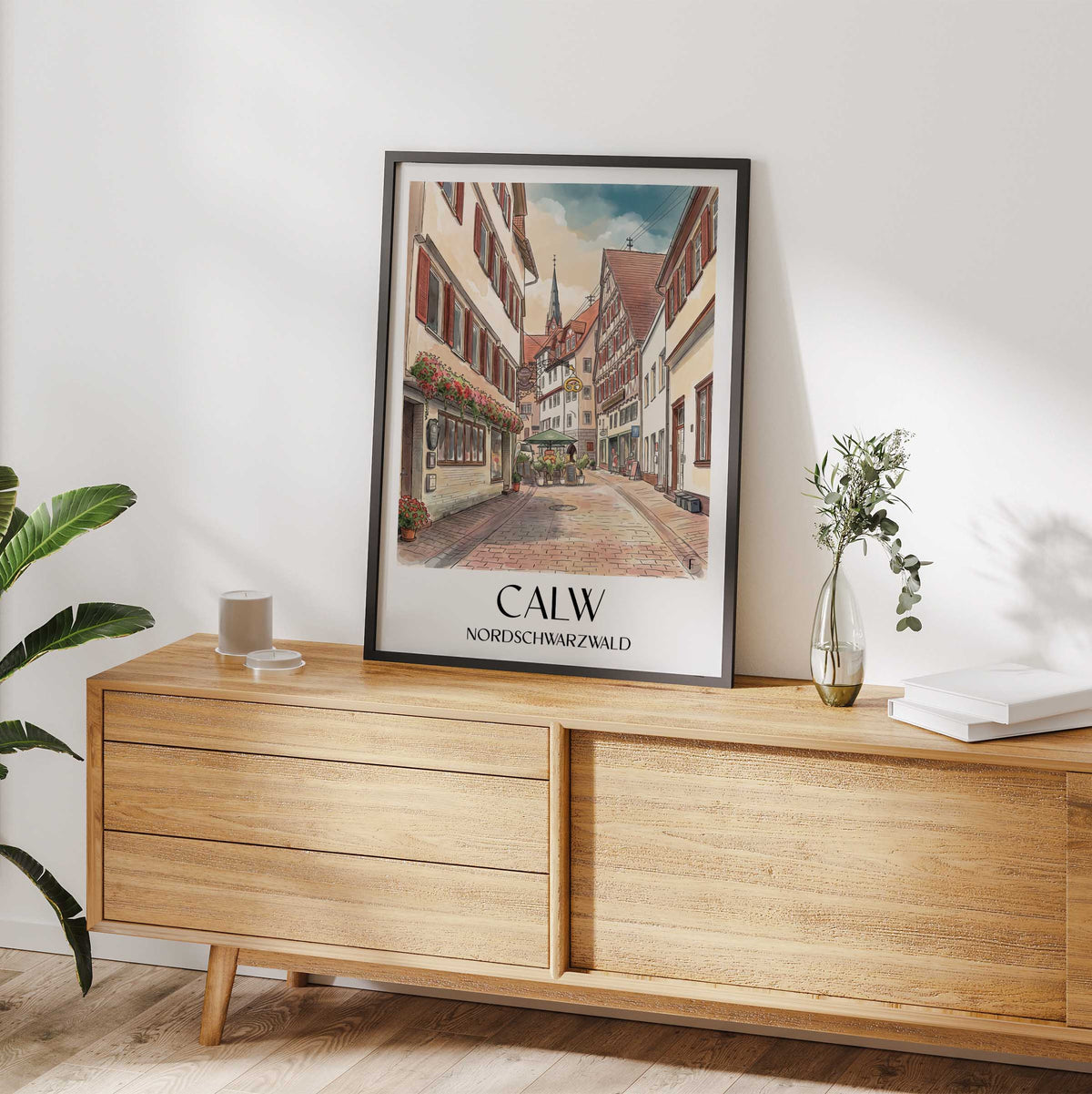 calw-nordschwarzwald-deutschland-poster-aquarell