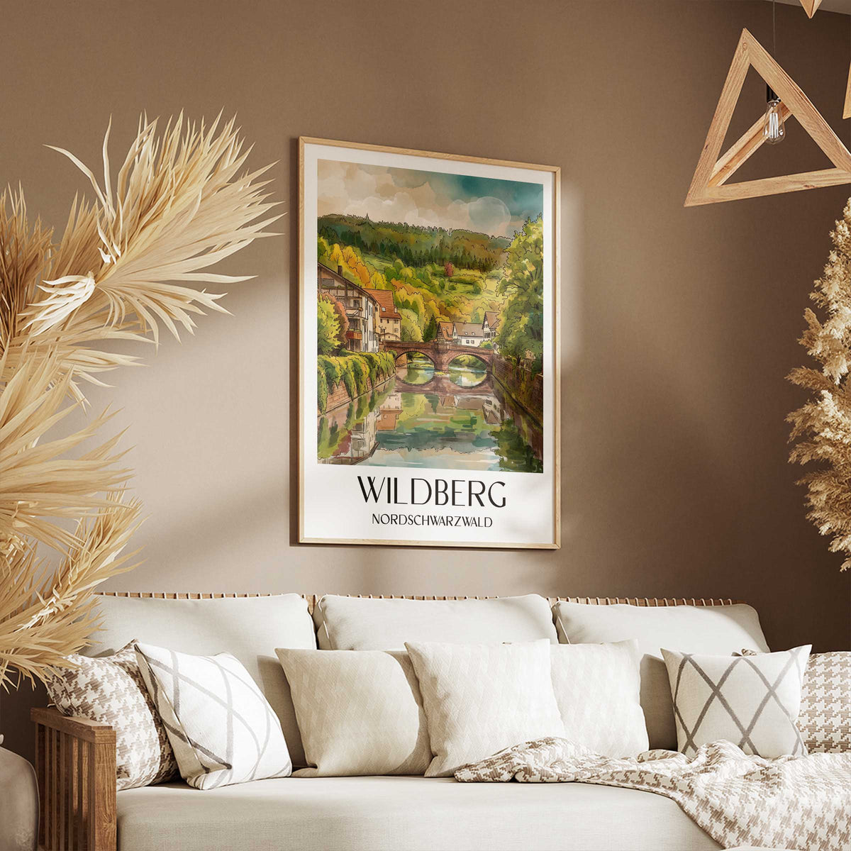 wildberg-nordschwarzwald-deutschland-poster-aquarell