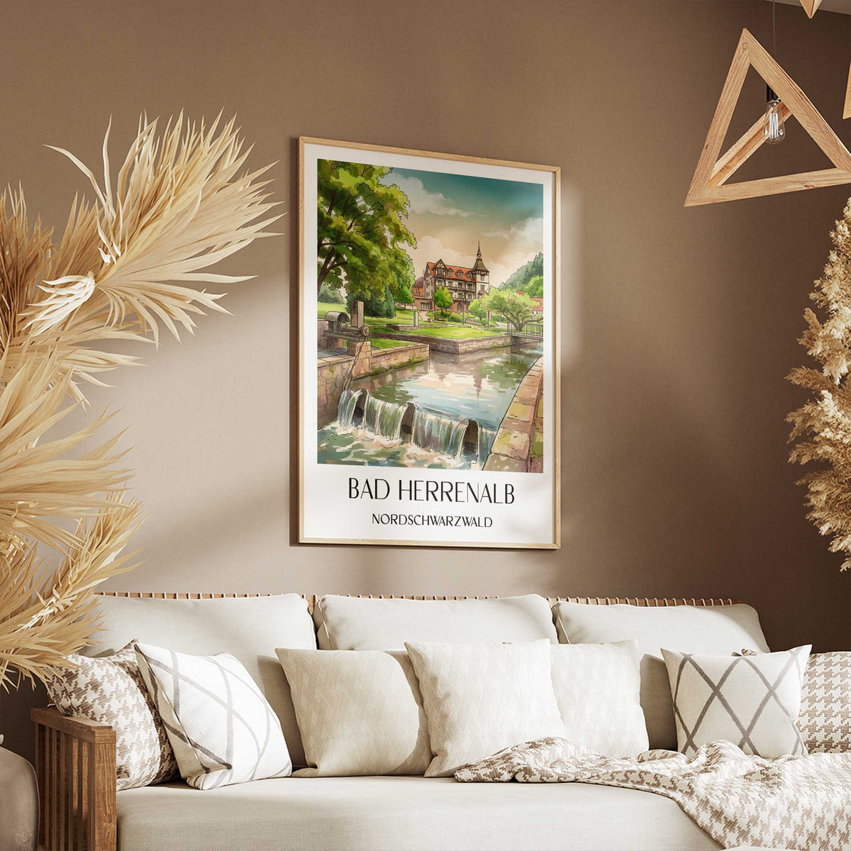 bad-herrenalb-nordschwarzwald-deutschland-poster-aquarell