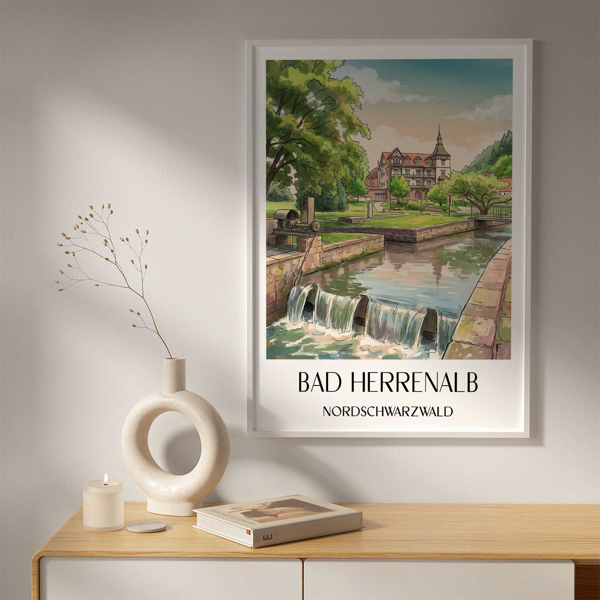 bad-herrenalb-nordschwarzwald-deutschland-poster-aquarell