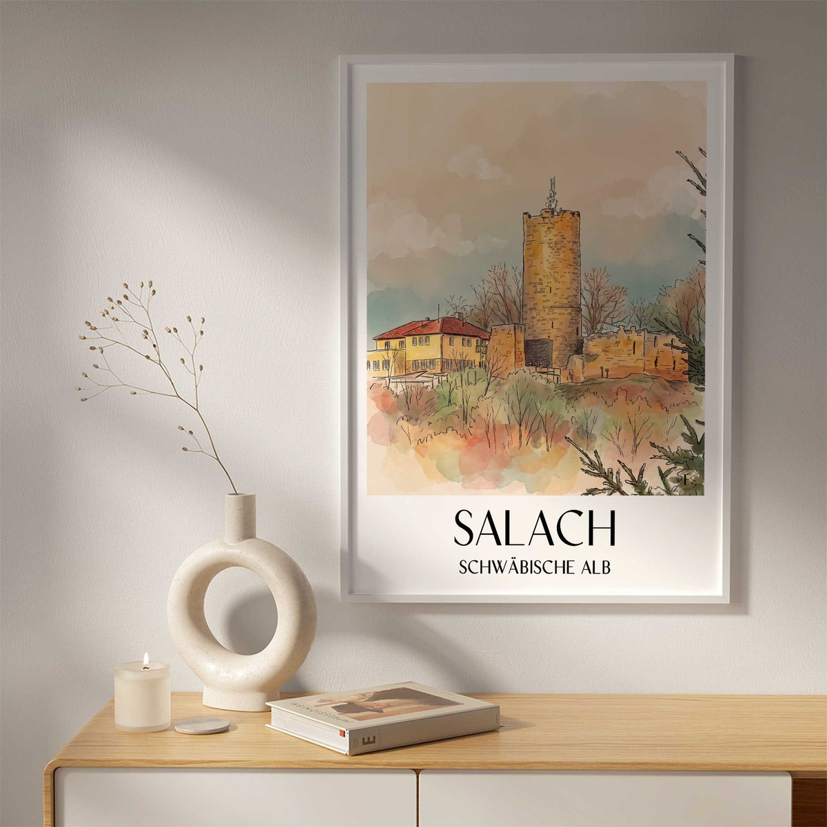 salach-schwäbische-alb-deutschland-poster-aquarell
