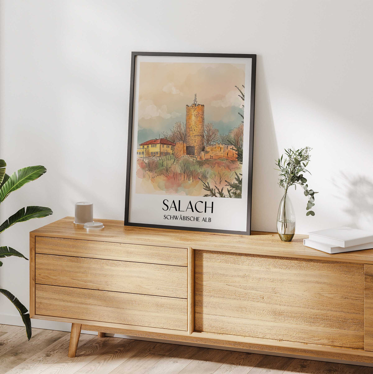 salach-schwäbische-alb-deutschland-poster-aquarell