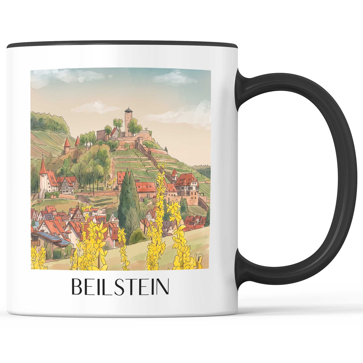 beilstein-löwensteiner-berge-deutschland-kaffeebecher-aquarell