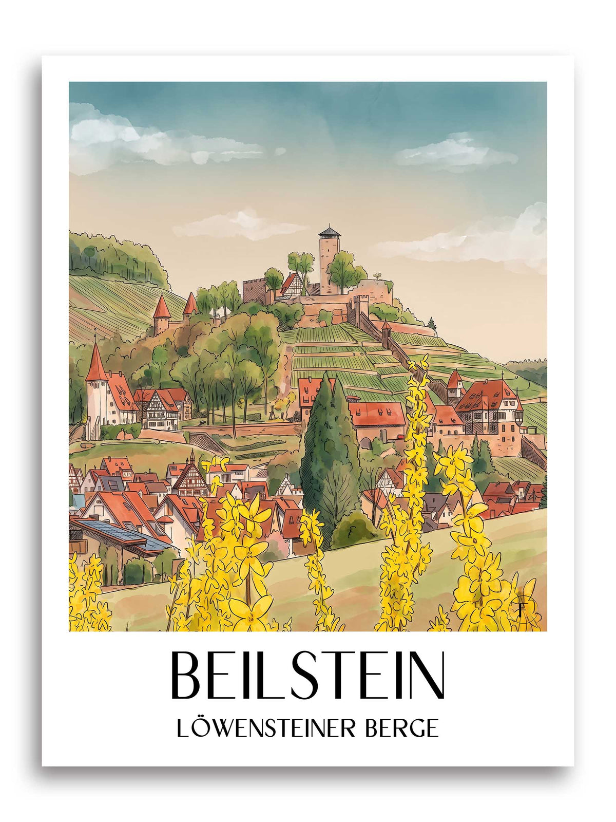 beilstein-löwensteiner-berge-deutschland-poster-aquarell