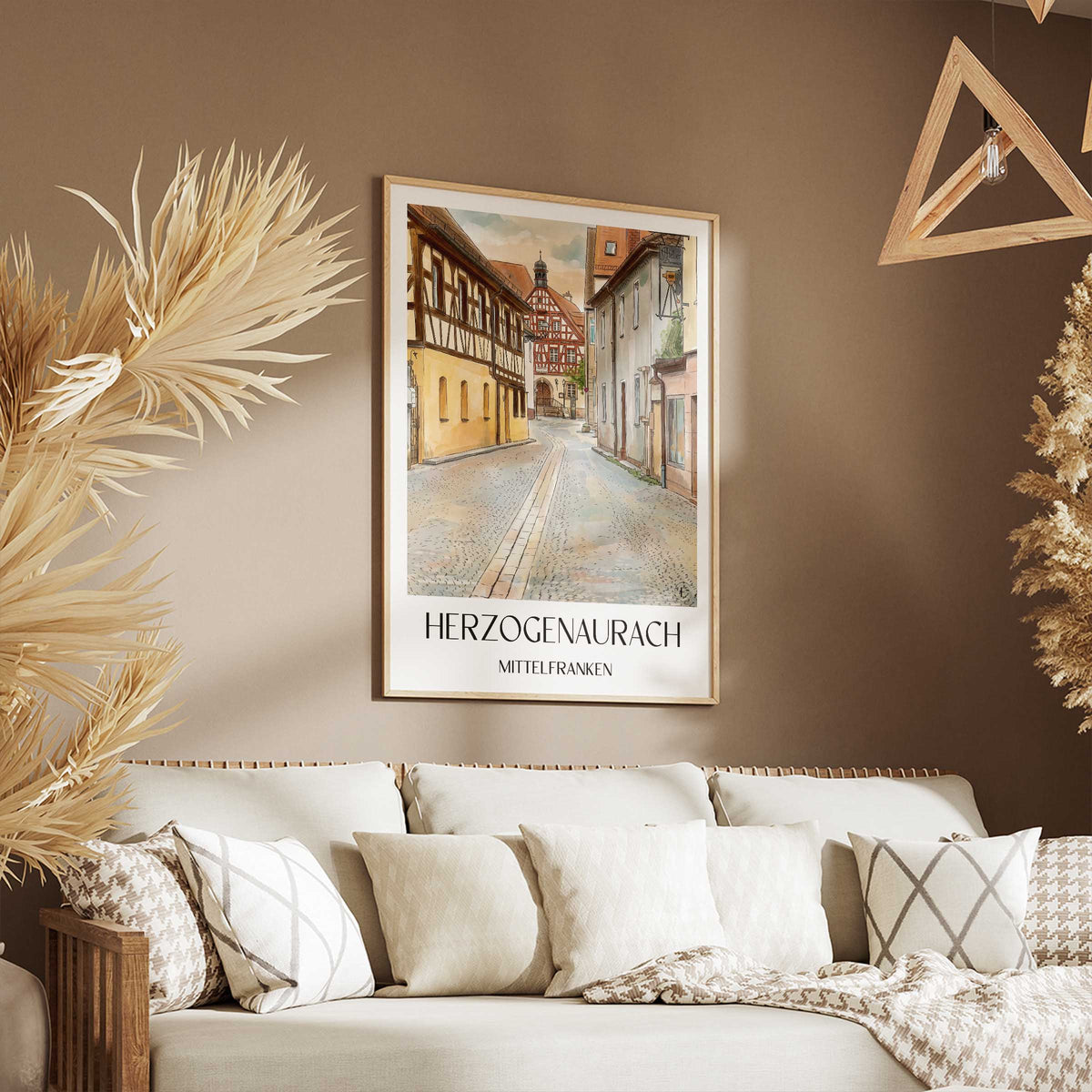 herzogenaurach-mittelfranken-deutschland-poster-aquarell