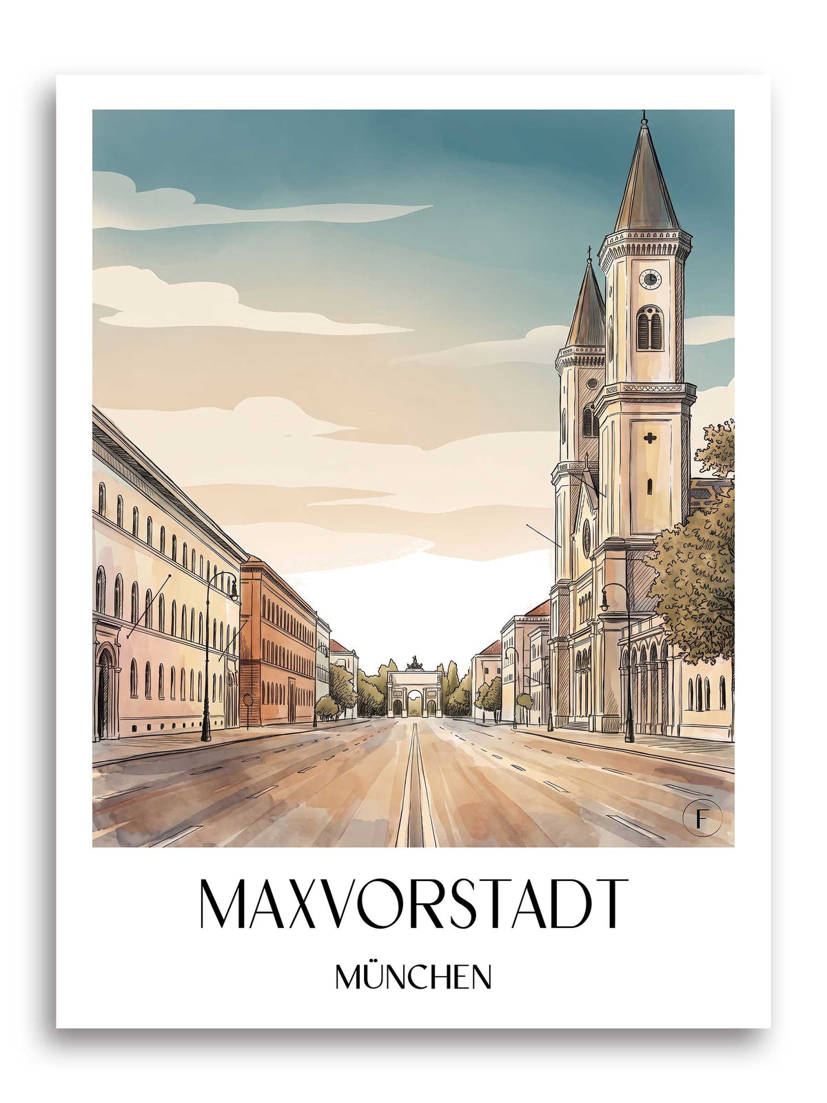 maxvorstadt-münchen-deutschland-poster-aquarell
