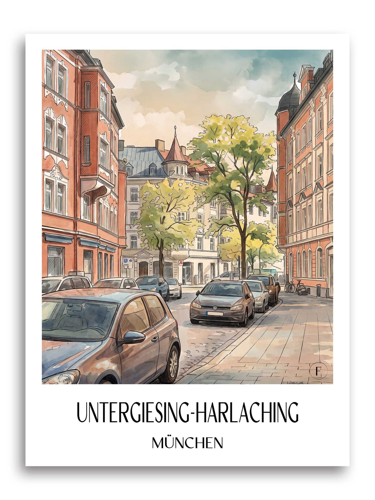 untergiesing-harlaching-münchen-deutschland-poster-aquarell