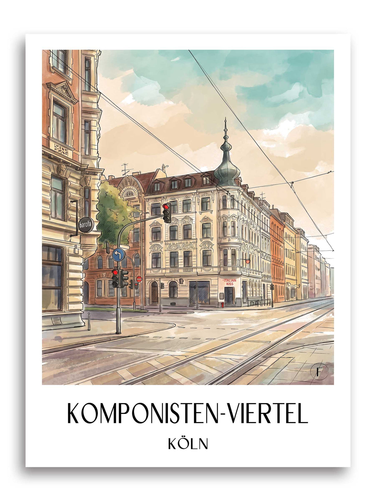 komponisten-viertel-köln-deutschland-poster-aquarell