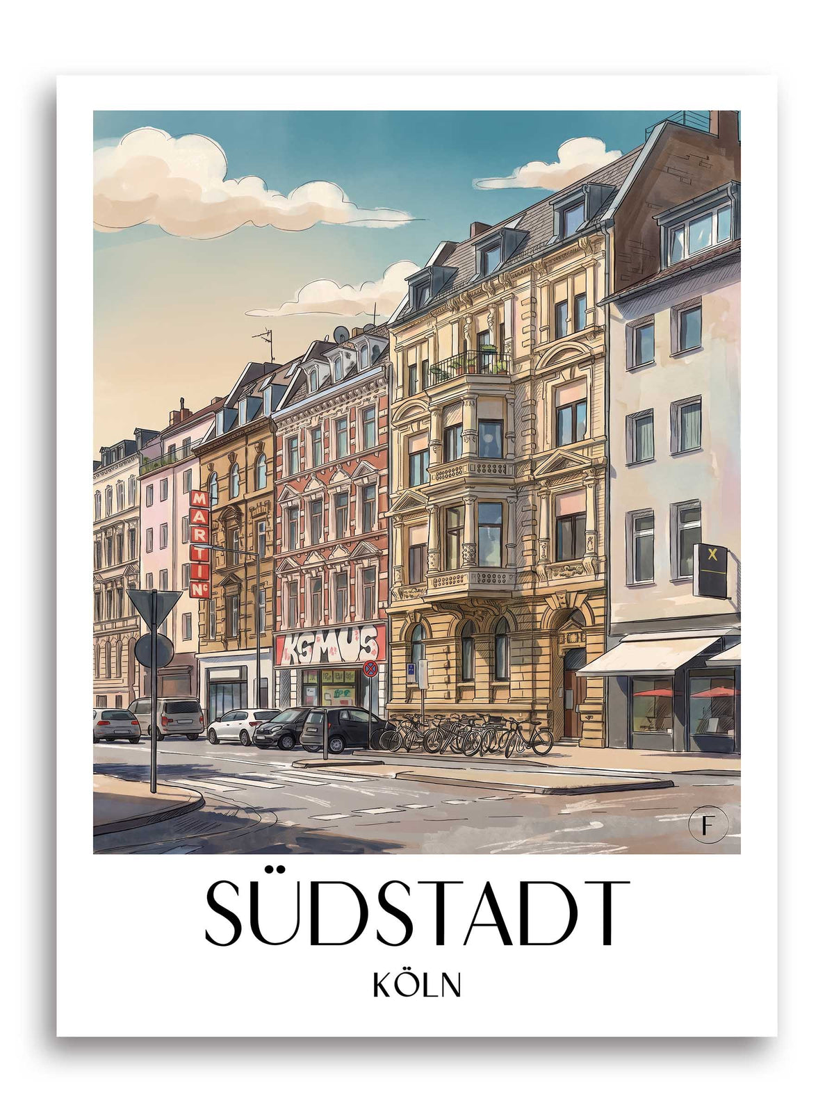 südstadt-köln-deutschland-poster-aquarell