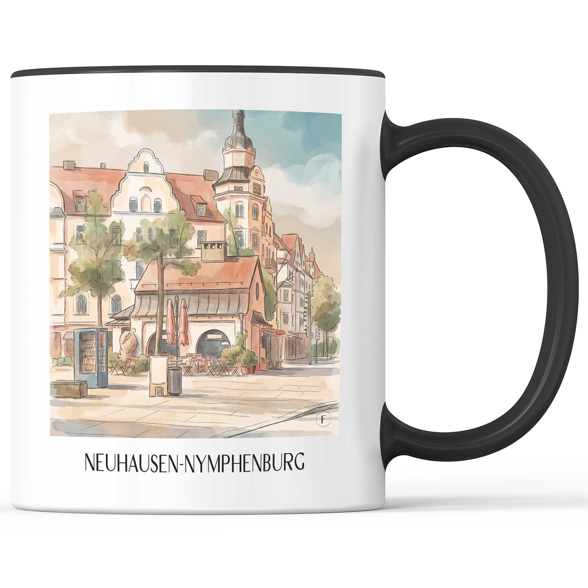 neuhausen-nymphenburg-münchen-deutschland-kaffeebecher-aquarell