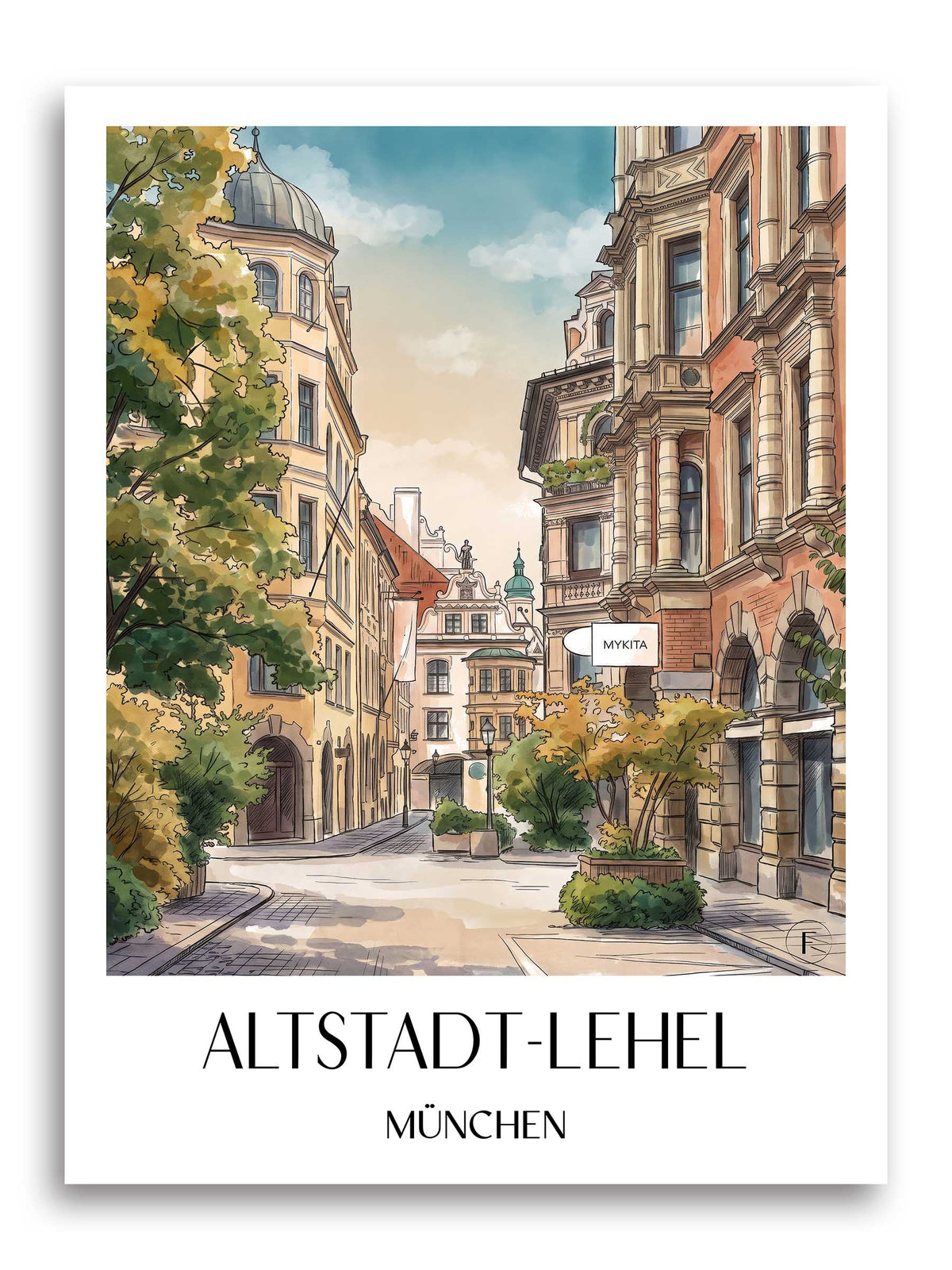 altstadt-lehel-münchen-deutschland-poster-aquarell
