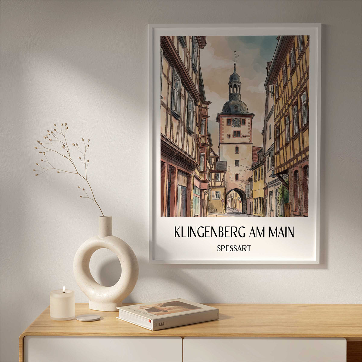 klingenberg-am-main-spessart-deutschland-poster-aquarell