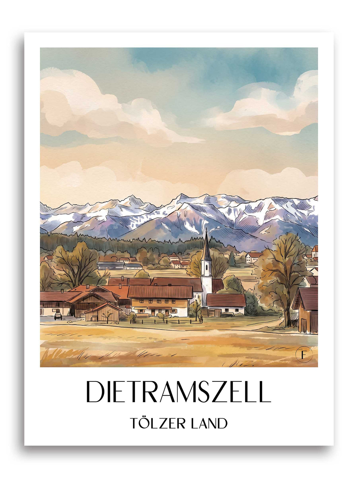 dietramszell-tölzer-land-deutschland-poster-aquarell