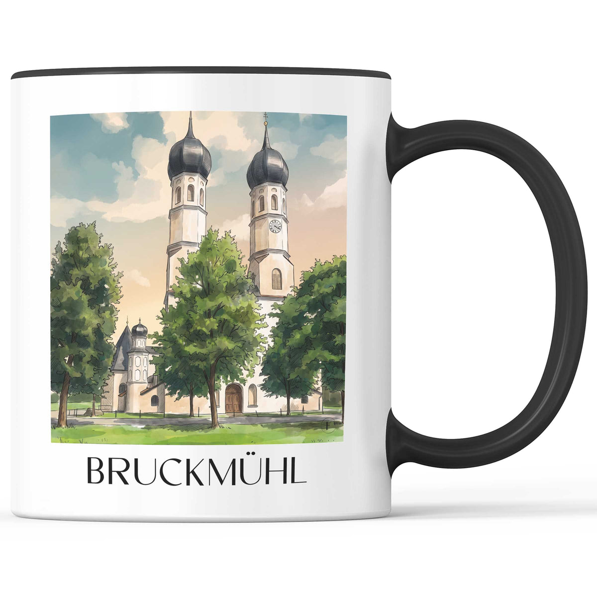 bruckmühl-mangfalltal-deutschland-kaffeebecher-aquarell
