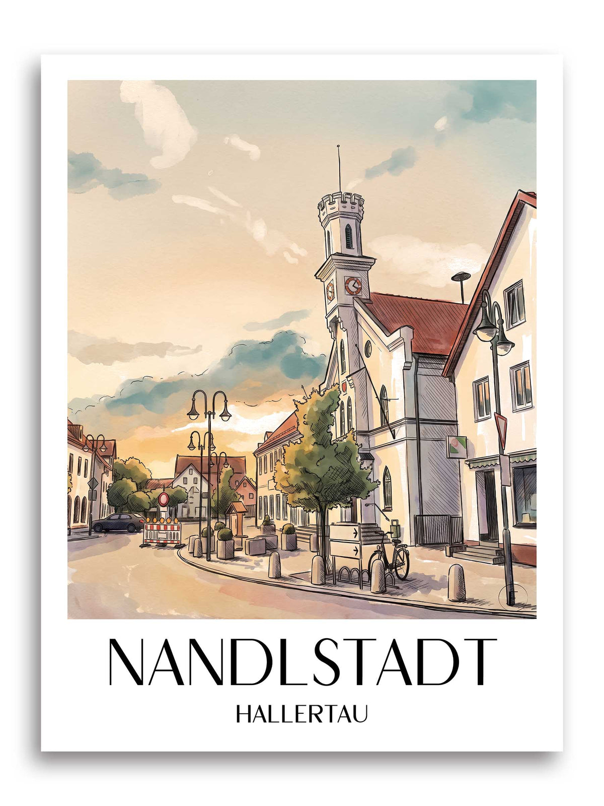 nandlstadt-hallertau-deutschland-poster-aquarell
