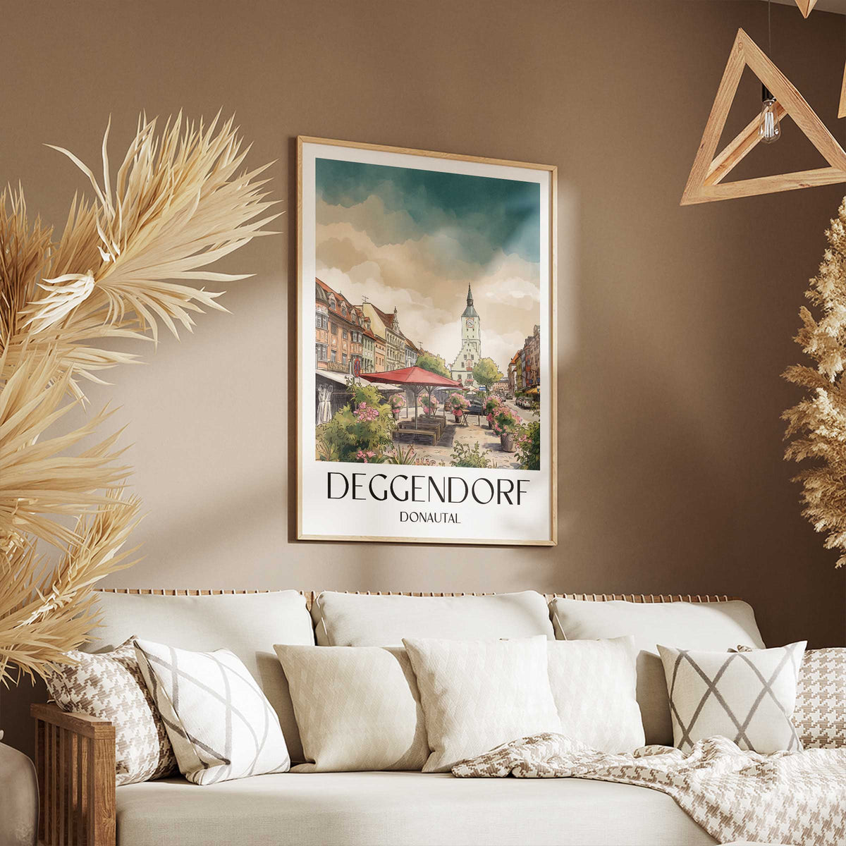 deggendorf-donautal-deutschland-poster-aquarell