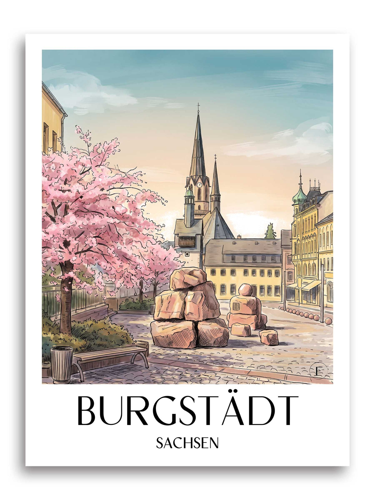 burgstädt-sachsen-deutschland-poster-aquarell