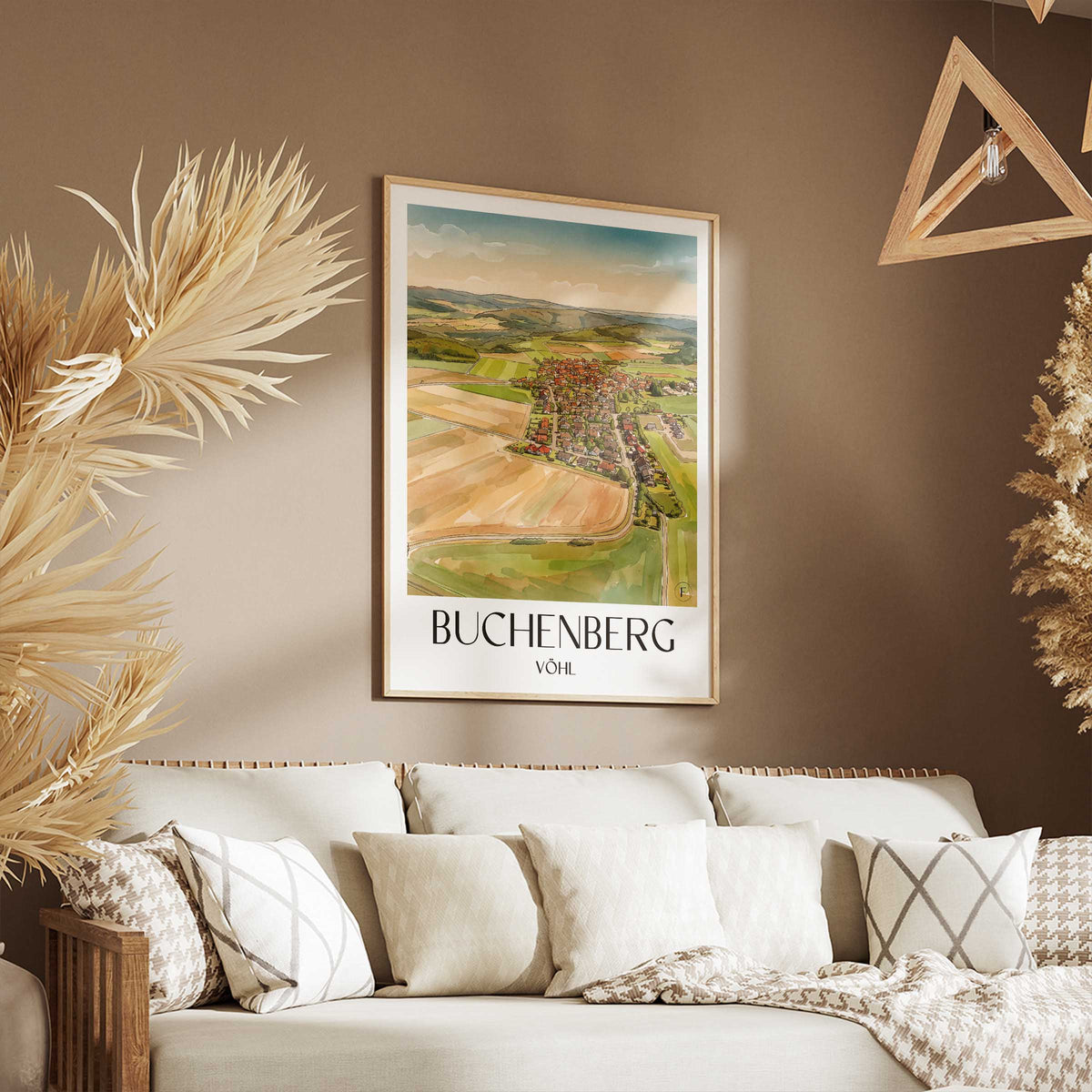 buchenberg-vöhl-deutschland-poster-aquarell