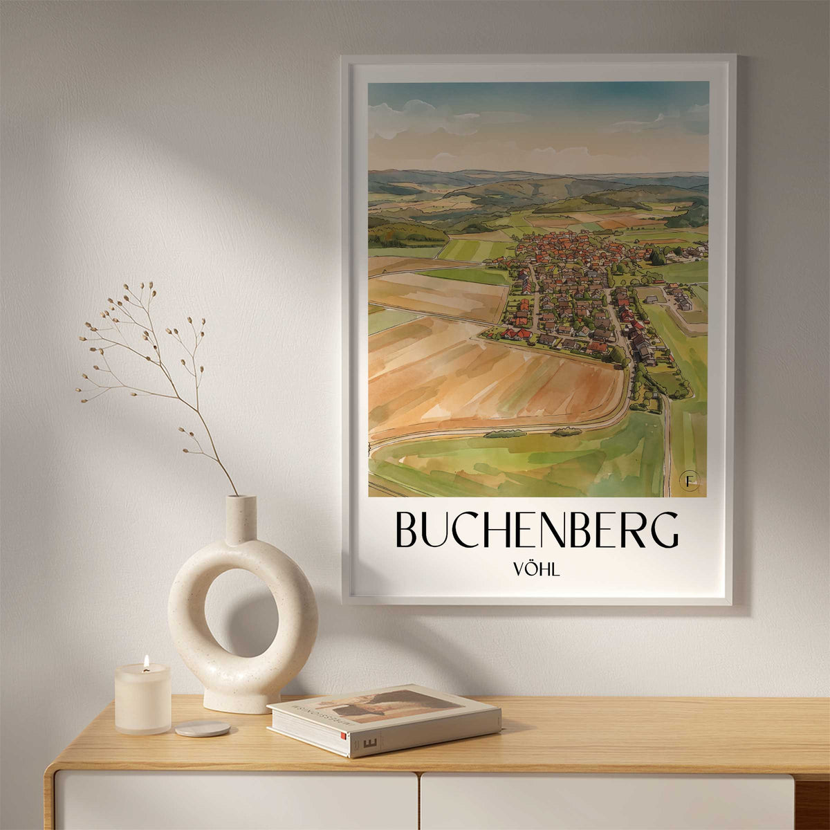 buchenberg-vöhl-deutschland-poster-aquarell