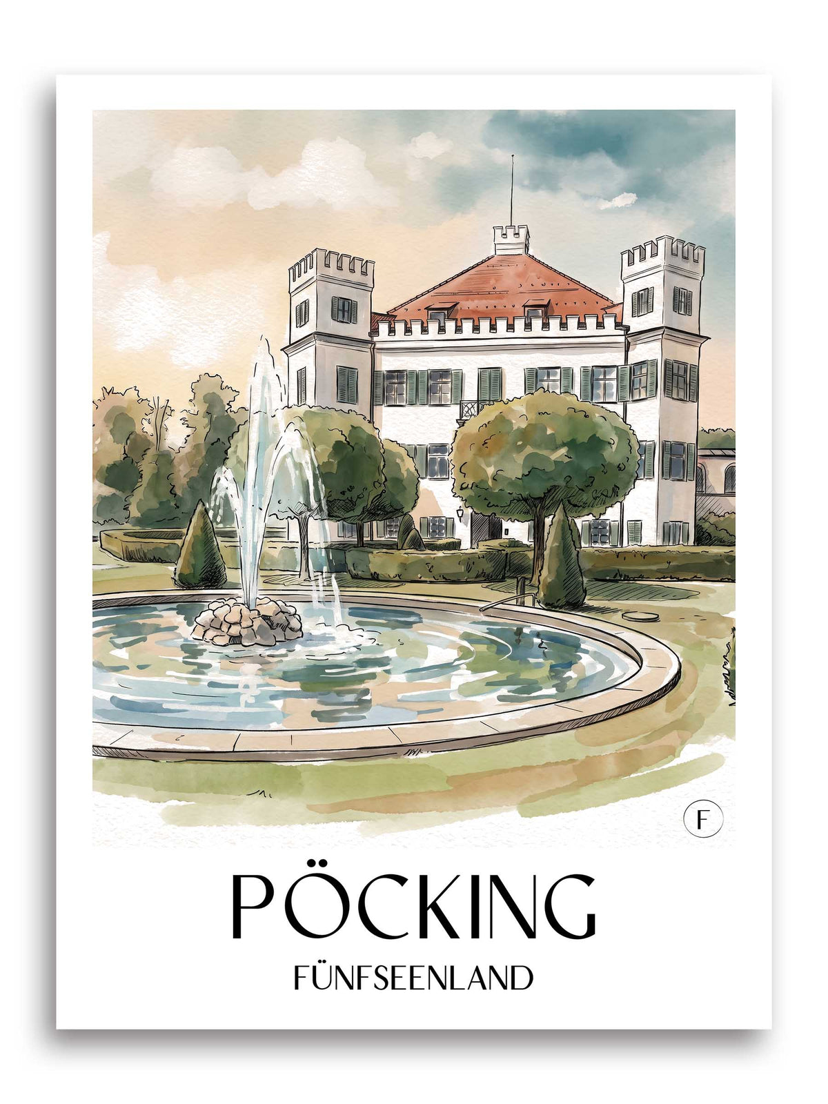 pöcking-fünfseenland-deutschland-poster-aquarell