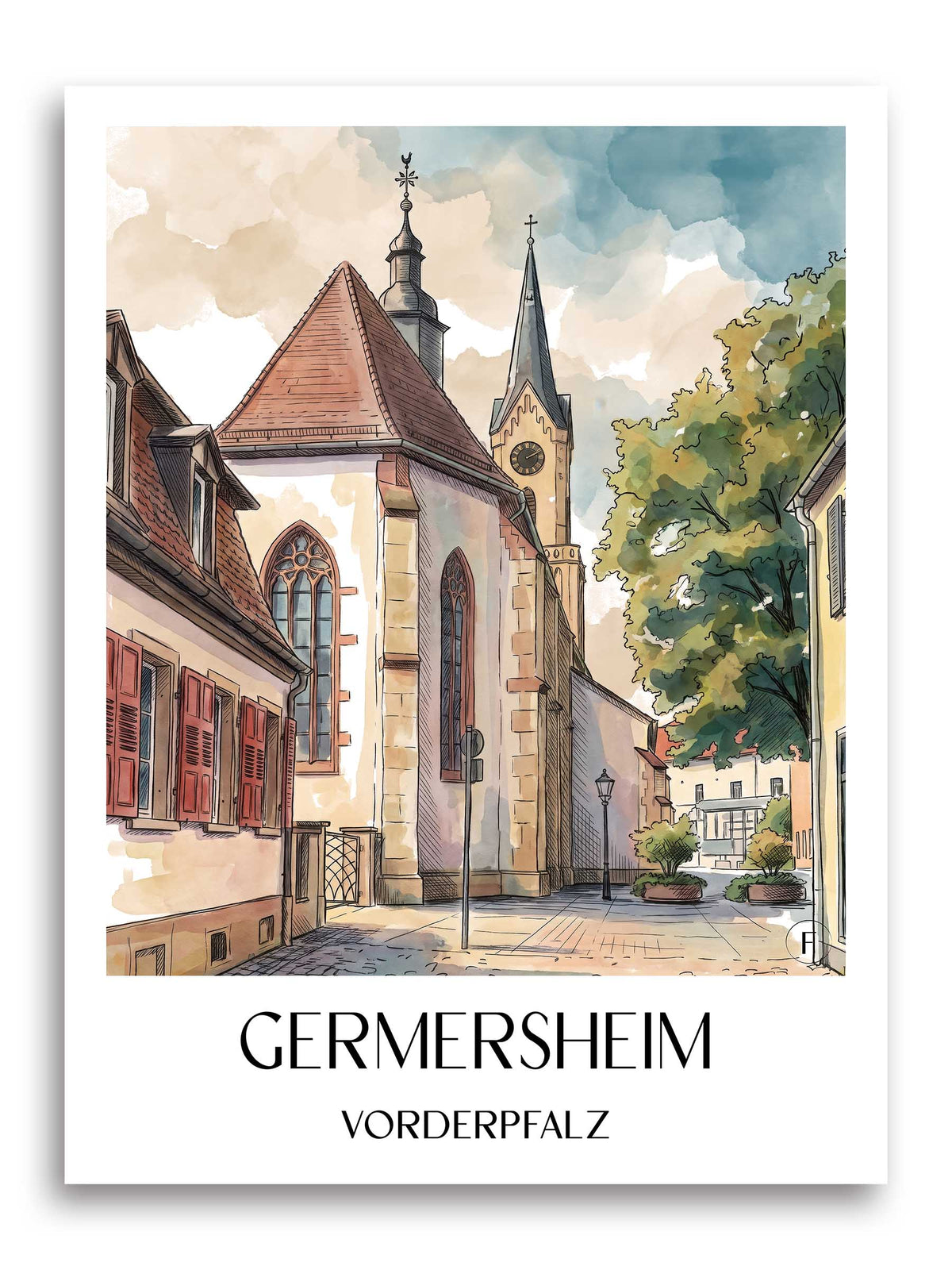 germersheim-vorderpfalz-deutschland-poster-aquarell