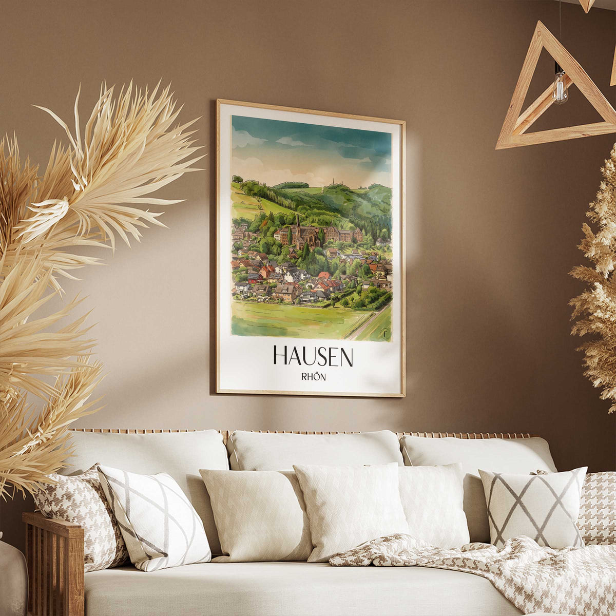 hausen-rhön-deutschland-poster-aquarell