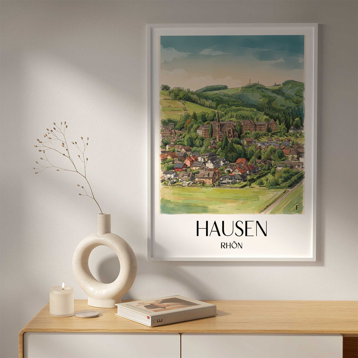 hausen-rhön-deutschland-poster-aquarell
