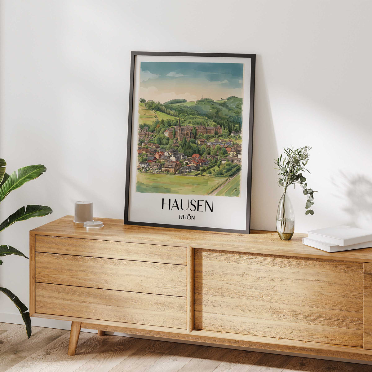 hausen-rhön-deutschland-poster-aquarell
