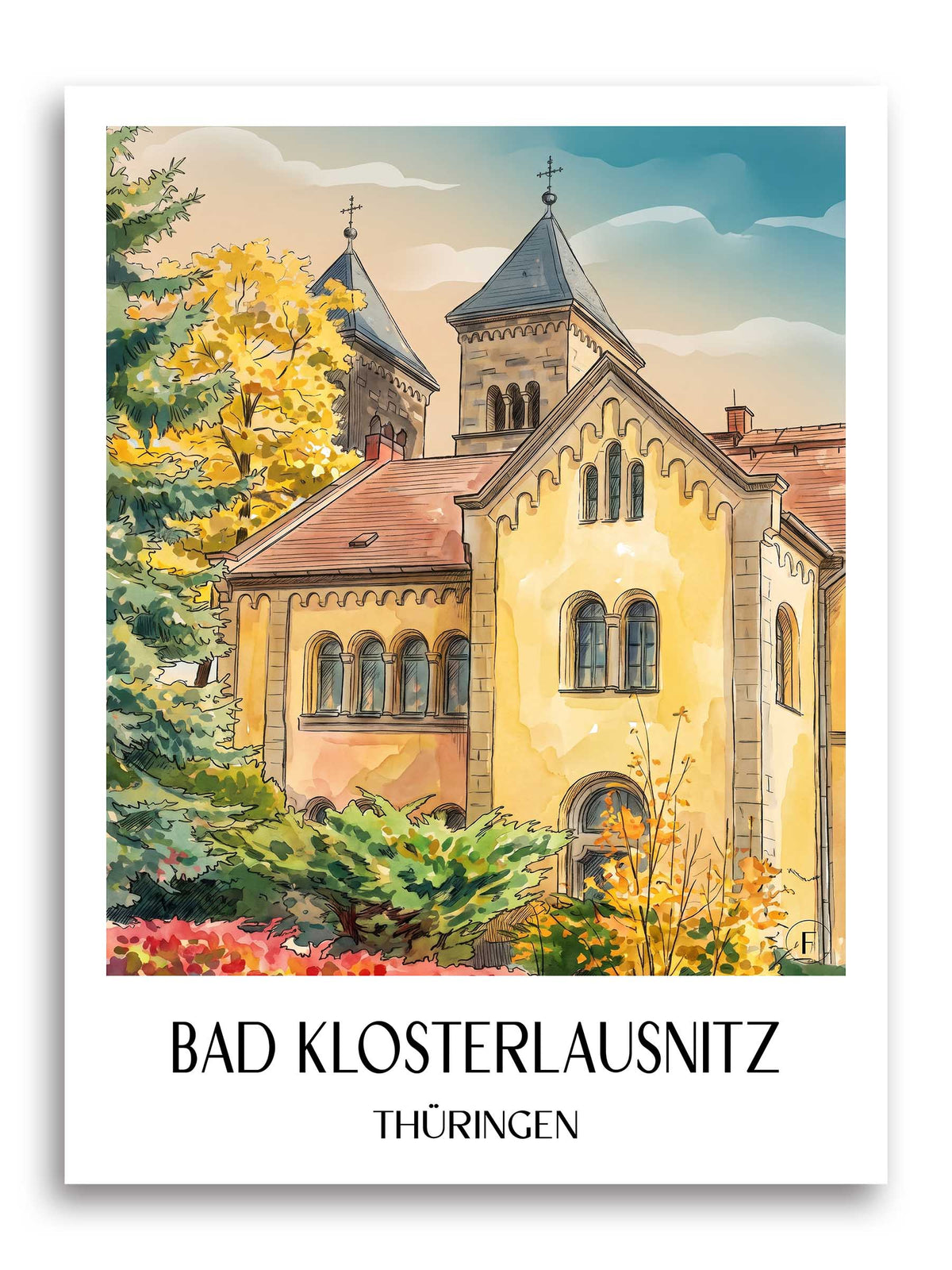 bad-klosterlausnitz-thüringen-deutschland-poster-aquarell
