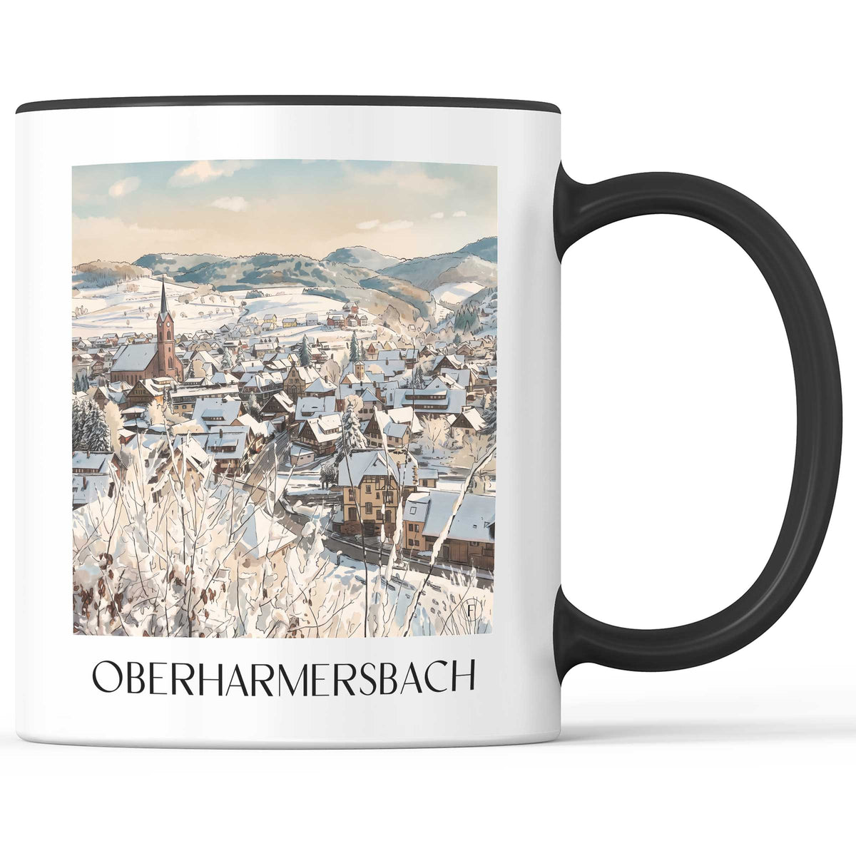 oberharmersbach-schwarzwald-deutschland-kaffeebecher-aquarell